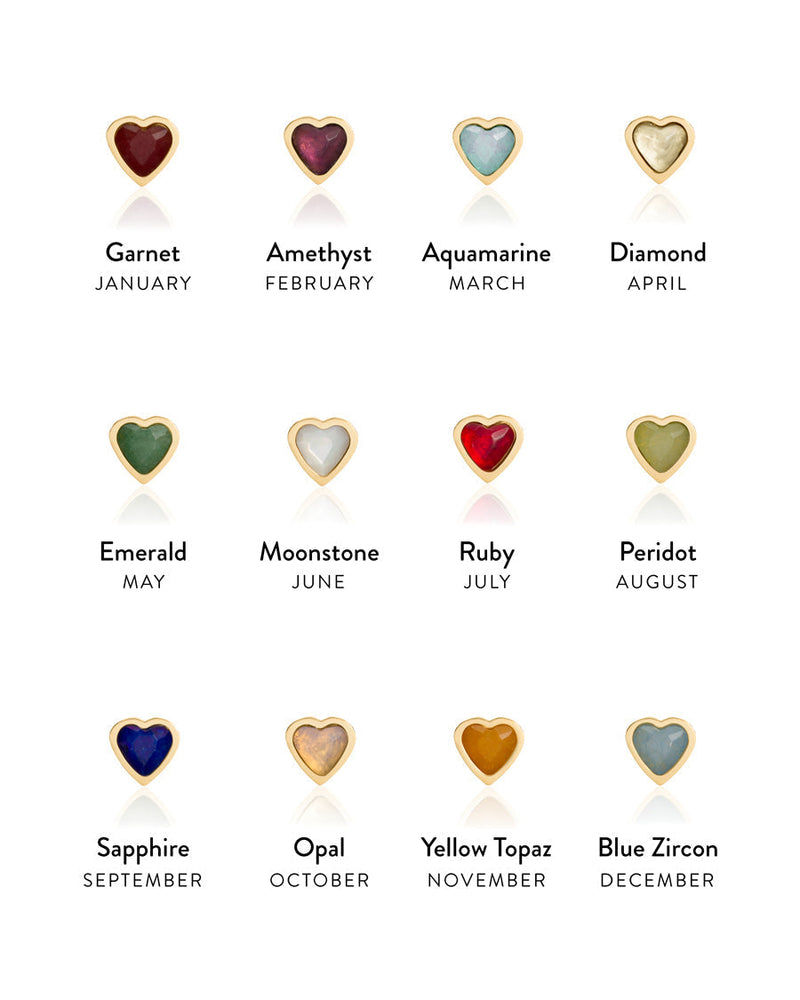 Custom Heart Birthstone Ring (Gold)