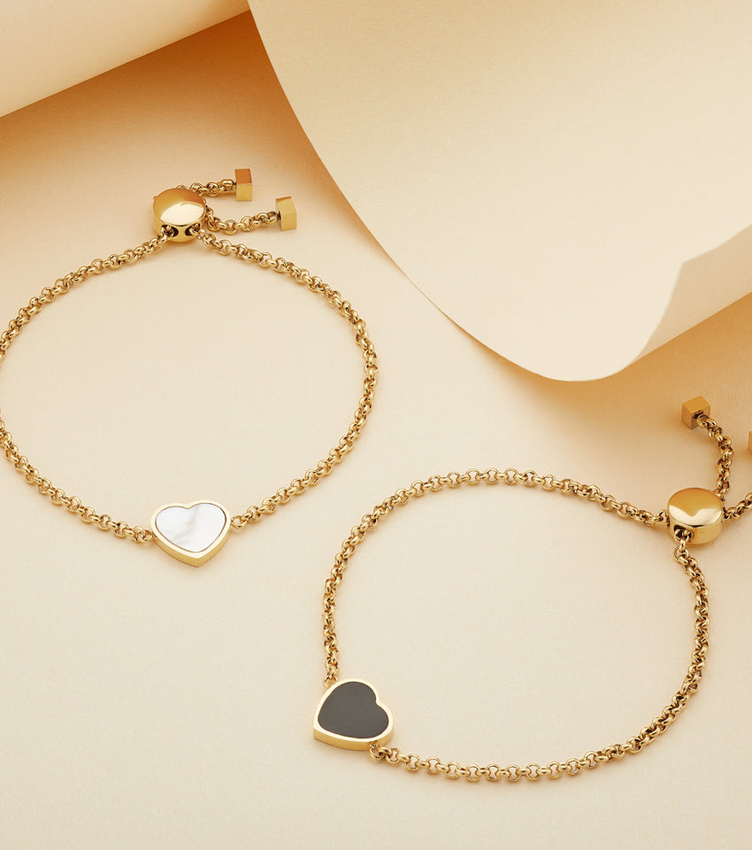 Pearl Heart Bracelet (Gold)