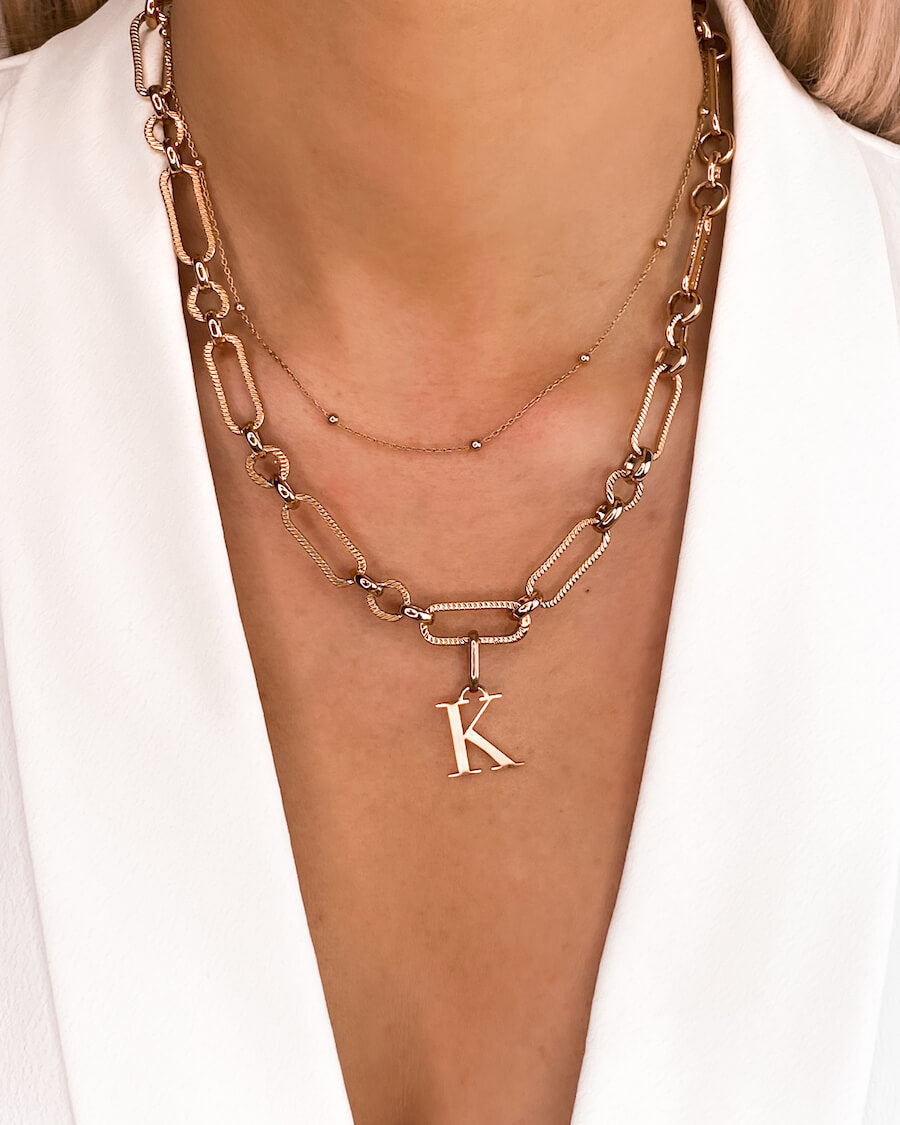 Figaro Chain Necklace Rose Gold