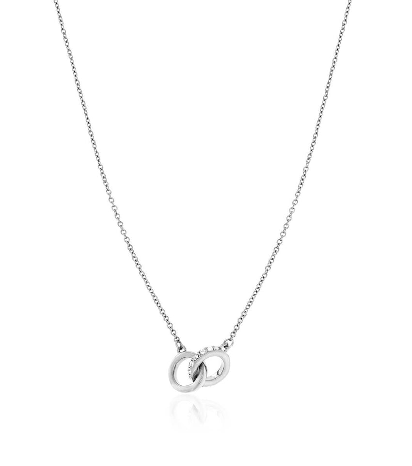 Interlinked Crystal Necklace (Silver)