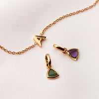 Birthstone & Little Luxe Letter Bracelet (Gold)