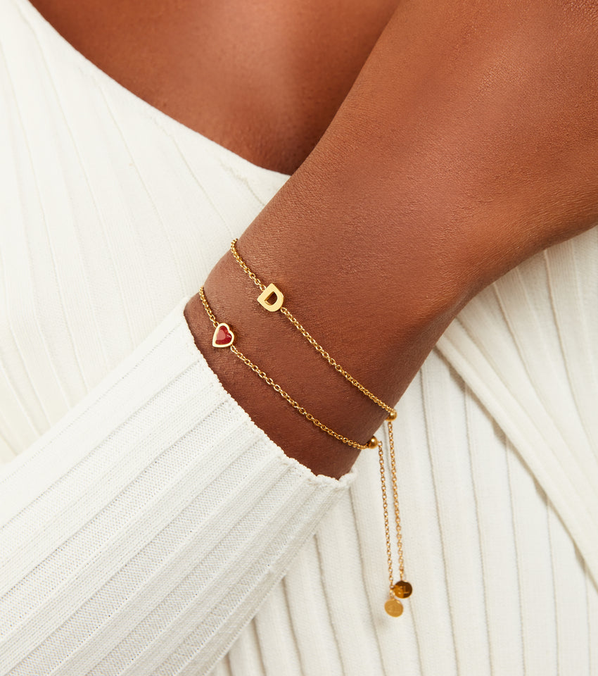Gold Initial Bracelets for Women,Dainty 14K Gold Plated Layered Beaded  Letter Initial Bracelet Personalized Engraved Letter Bracelet Personalized