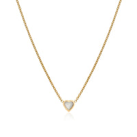 Mini Heart Birthstone Necklace (Gold)