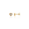 Mini Heart Birthstone Stud Earrings (Gold)