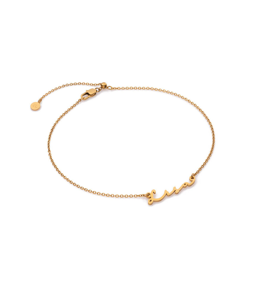 Signature Name Anklet (Gold)