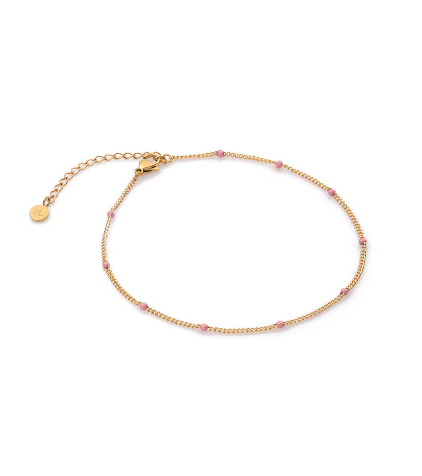 Colorful Sphere Chain Anklet Bundle (Gold)