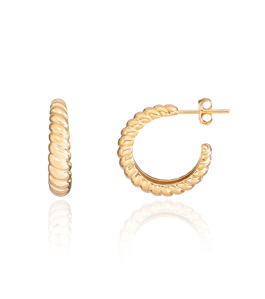 Croissant Twisted Hoops (Gold)