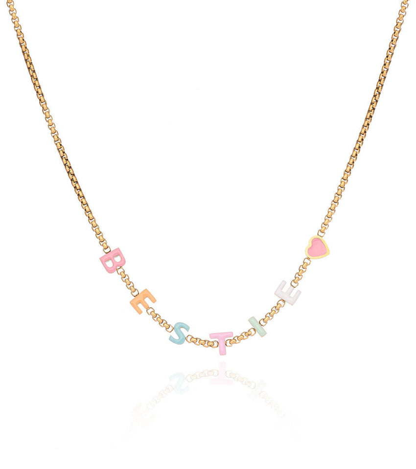 Custom Enamel Name Necklace (Gold)