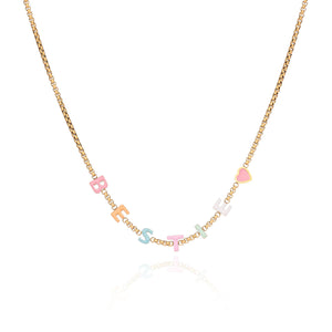 Custom Enamel Name Necklace (Gold)