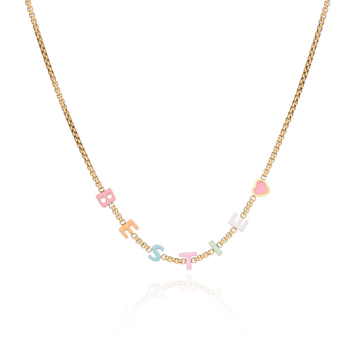 Custom Enamel Name Necklace (Gold)