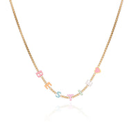 Custom Enamel Name Necklace (Gold)