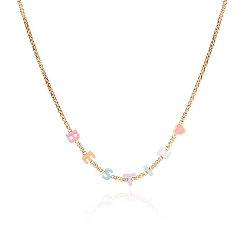 Custom Enamel Name Necklace (Gold)
