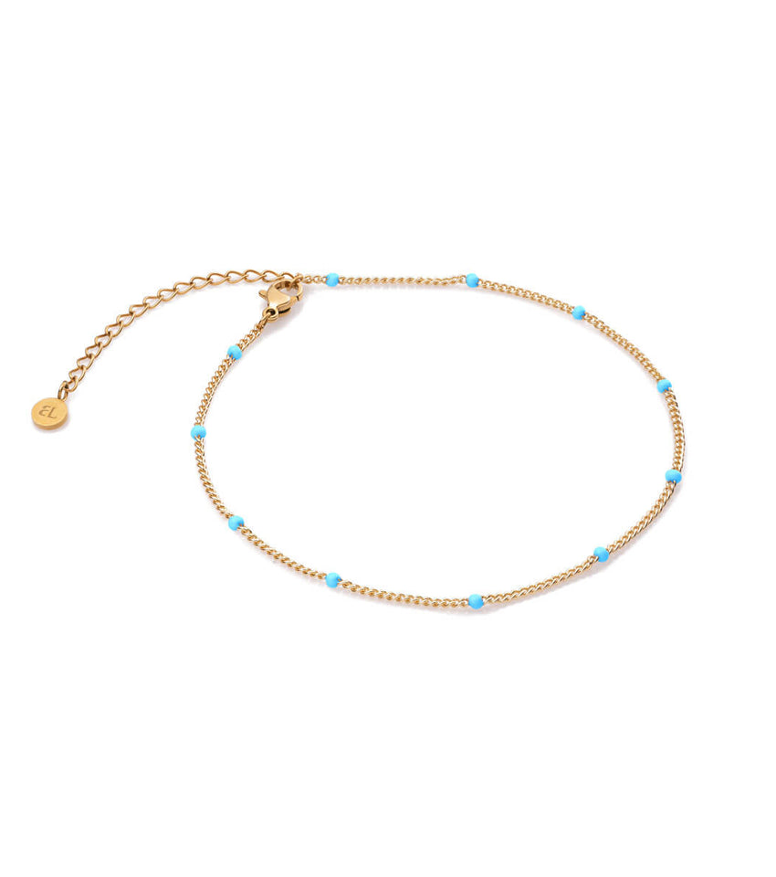 Colorful Sphere Chain Anklet (Gold)