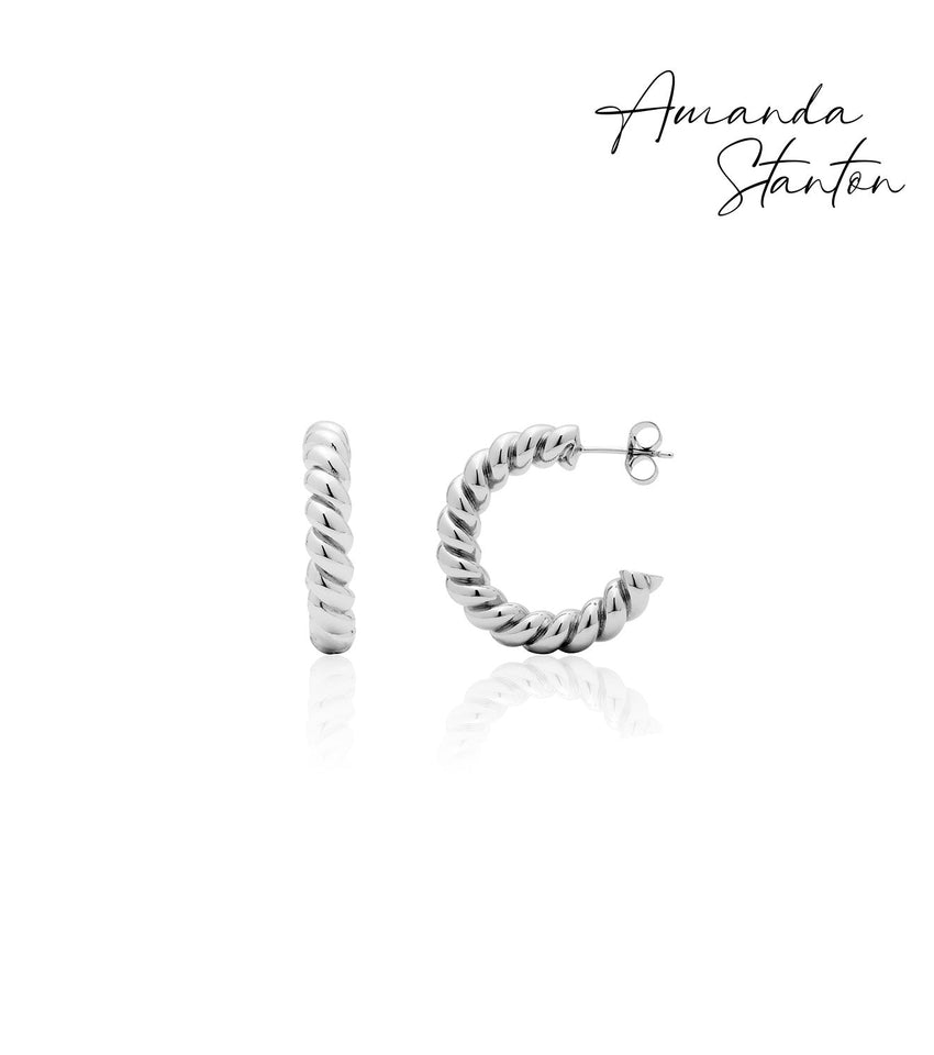 Large Twisted Hoops (Silver)