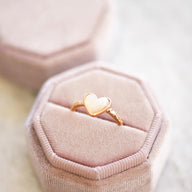 White Quartz Heart Ring (Gold)