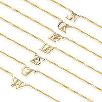 Double Initial Crystal Necklace (Gold)