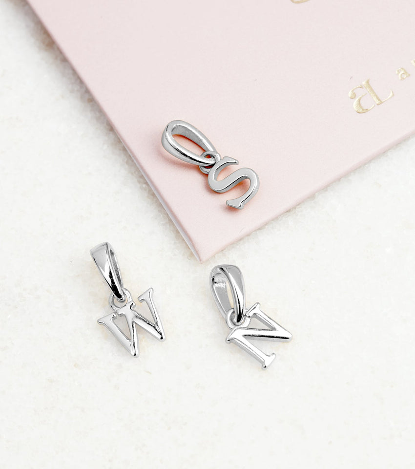 Stories Initial & Birthstone Necklace (Silver)