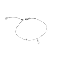 Lowercase Initial Sphere Chain Bracelet (Silver)