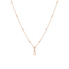 Lowercase Initial Sphere Chain Necklace (Rose Gold)