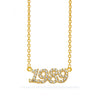 Sterling Silver Crystal Date Necklace (Gold)
