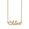 Sterling Silver Crystal Name Necklace (Gold)