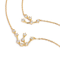 Sterling Silver Crystal Zodiac Necklace (Gold)