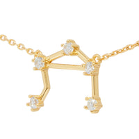 Sterling Silver Crystal Zodiac Necklace (Gold)