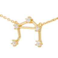 Sterling Silver Crystal Zodiac Necklace (Gold)