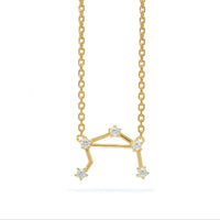 Sterling Silver Crystal Zodiac Necklace (Gold)