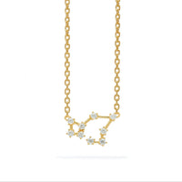 Sterling Silver Crystal Zodiac Necklace (Gold)