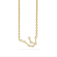 Sterling Silver Crystal Zodiac Necklace (Gold)