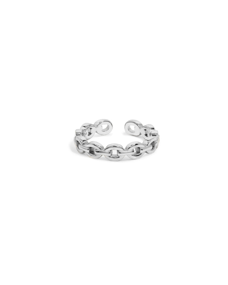 Sterling Silver Link Chain Ring (Silver)