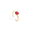 Sterling Silver Mini Round Birthstone Ring (Gold)