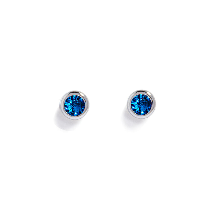 Sterling Silver Mini Birthstone Stud Earrings (Silver) – Abbott Lyon US