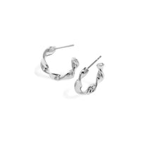 Sterling Silver Twisted Hoops (Silver)