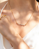 Mini Pearl Name Necklace (Gold)