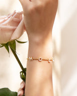 Pearl Custom Name Bracelet (Gold)