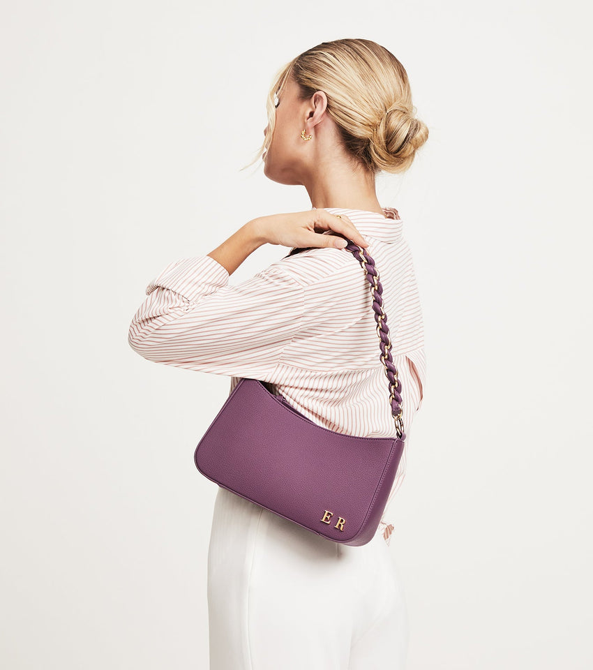 Midnight Plum Chain Strap Shoulder Bag