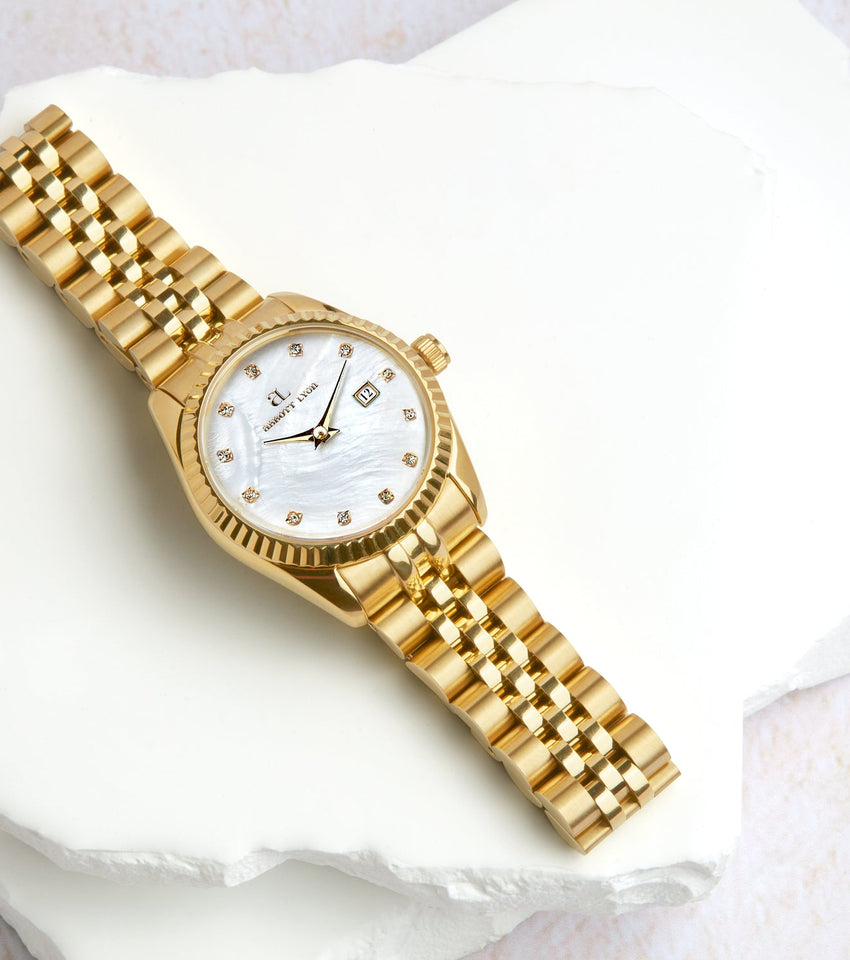 Mini Gold Pearl Link Belgravia 30 Watch