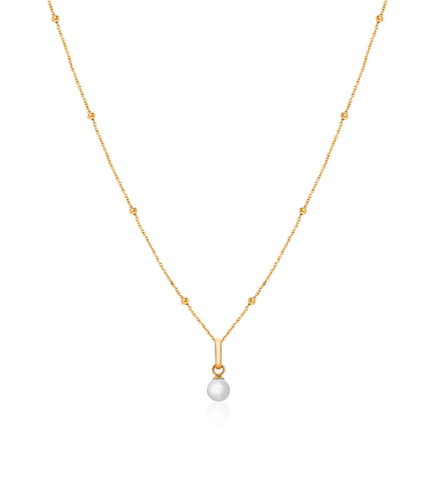 Mini Pearl Necklace (Gold)