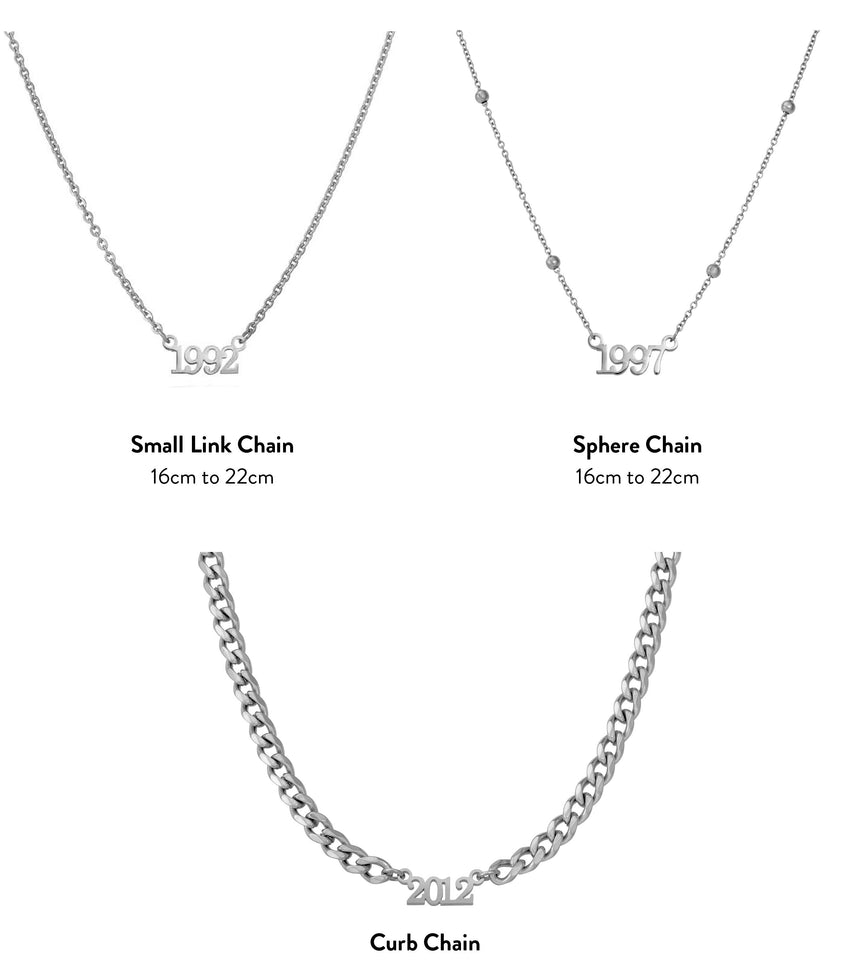 Editorial Date Necklace (Silver)