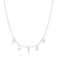 Mini Hanging Letter Name Necklace (Silver)