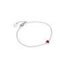 Mini Heart Birthstone Bracelet (Silver)