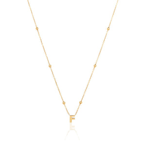 Mini Letter Sphere Chain Necklace (Gold)
