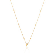 Mini Letter Sphere Chain Necklace (Gold)