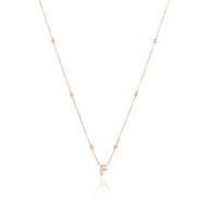 Mini Letter Sphere Chain Necklace (Rose Gold)