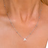 Mini Letter Sphere Chain Necklace (Silver)