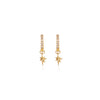 Sterling Silver Mini Starburst Crystal Earrings (Gold)