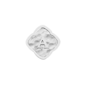 Rosette Molten Clover Charms (Silver) - Initials