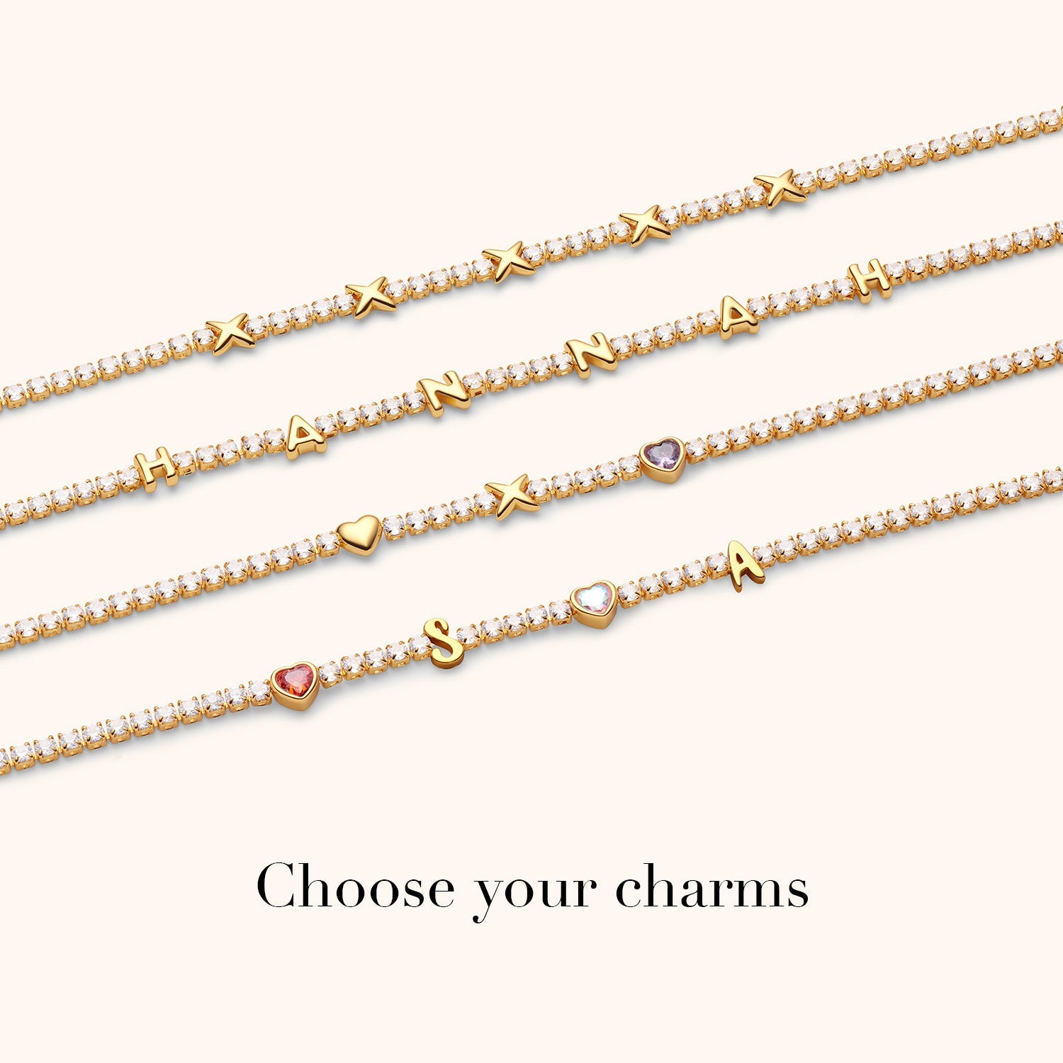 Crystal Fixed Charm Necklace (Gold) Crystal Fixed Charm Necklace (Gold)
